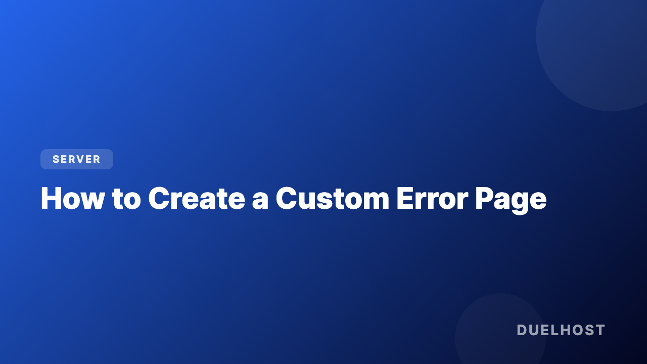 How to create a custom error page