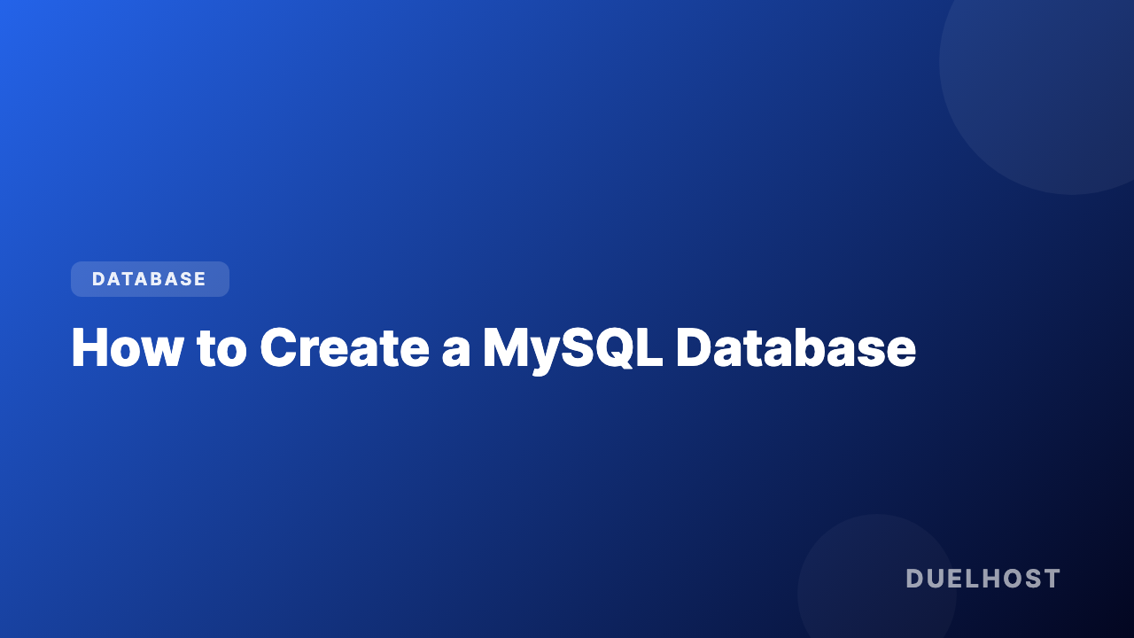 How to create a MySQL database