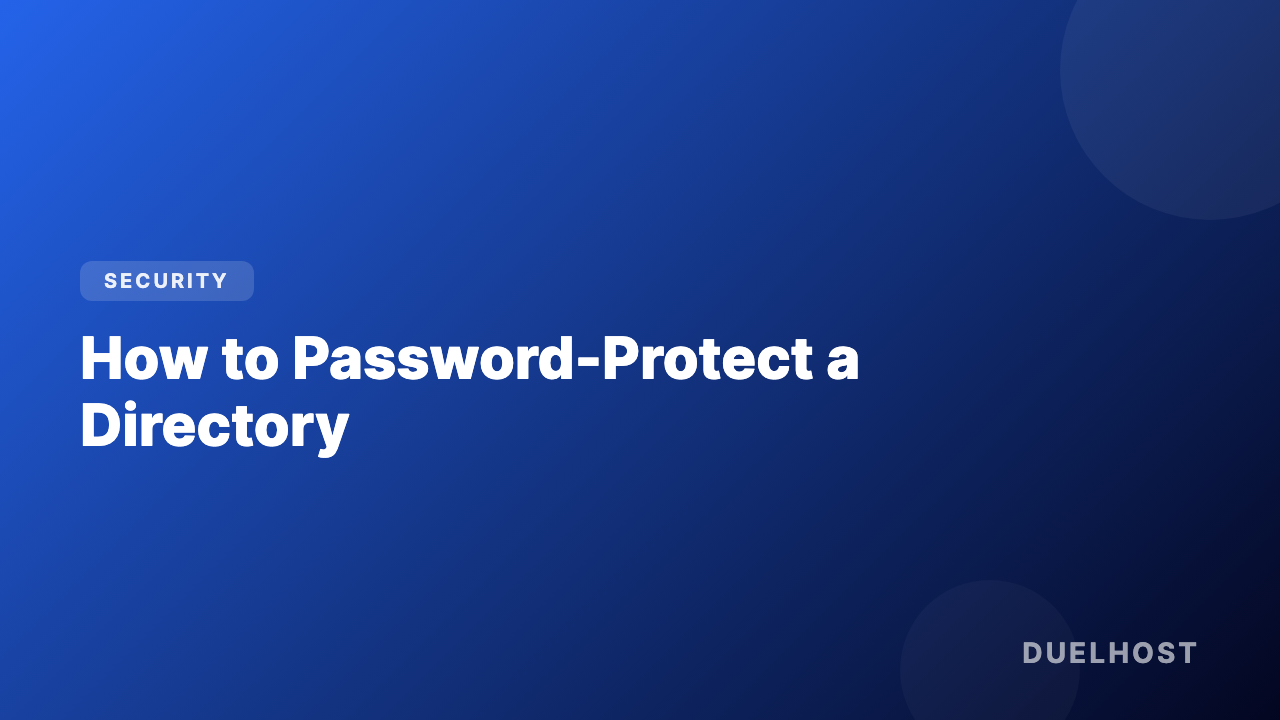 How to password-protect a directory