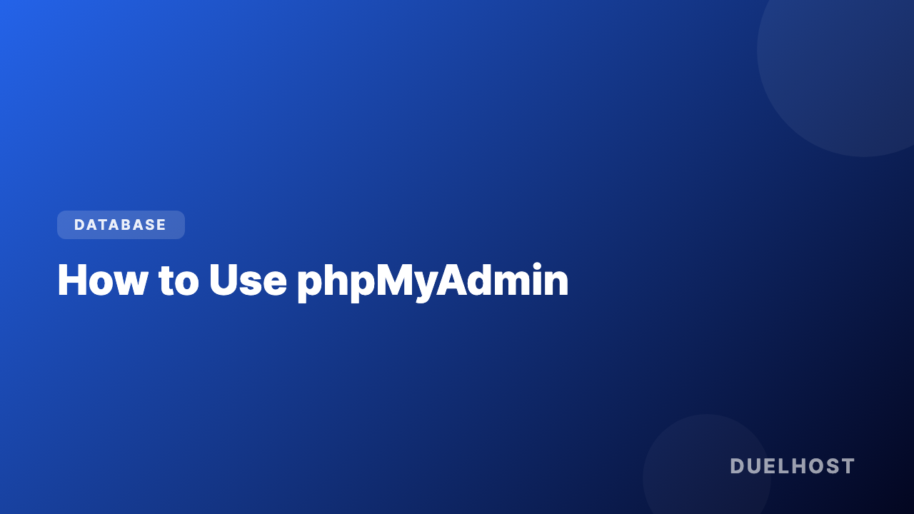 How to use phpMyAdmin