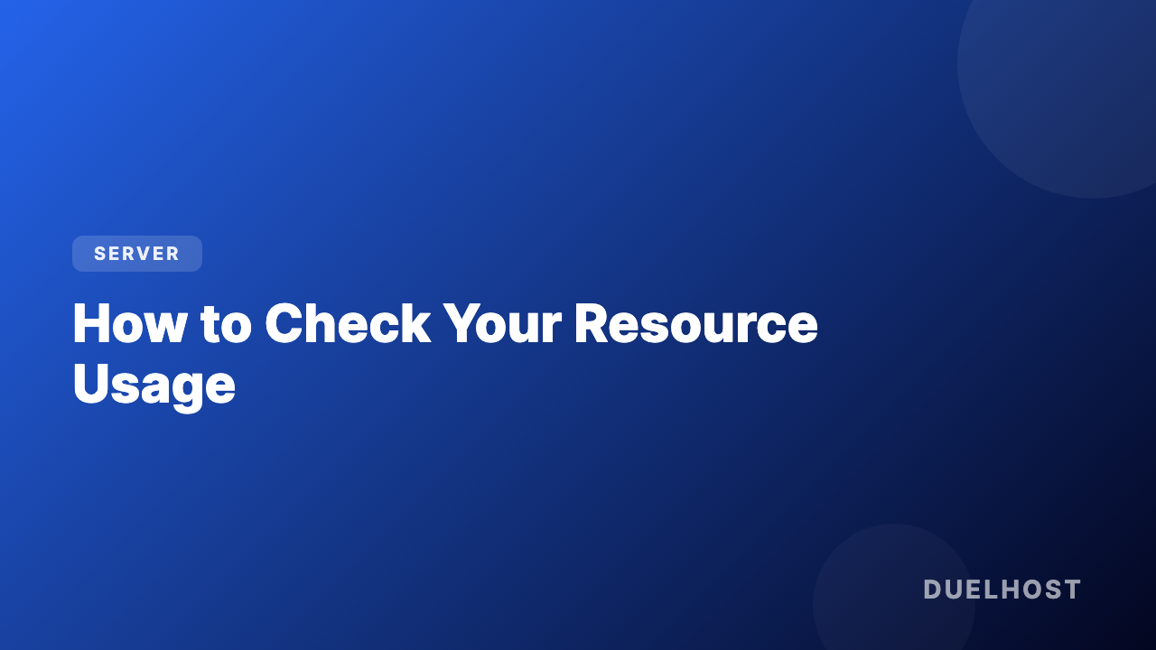 How to check your resource usage