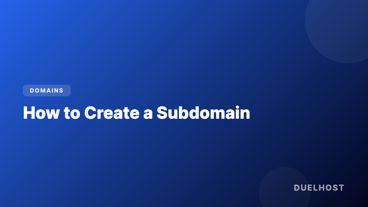 How to create a subdomain