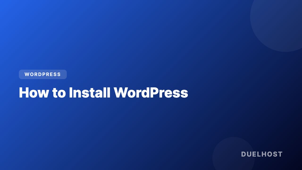 How to install WordPress