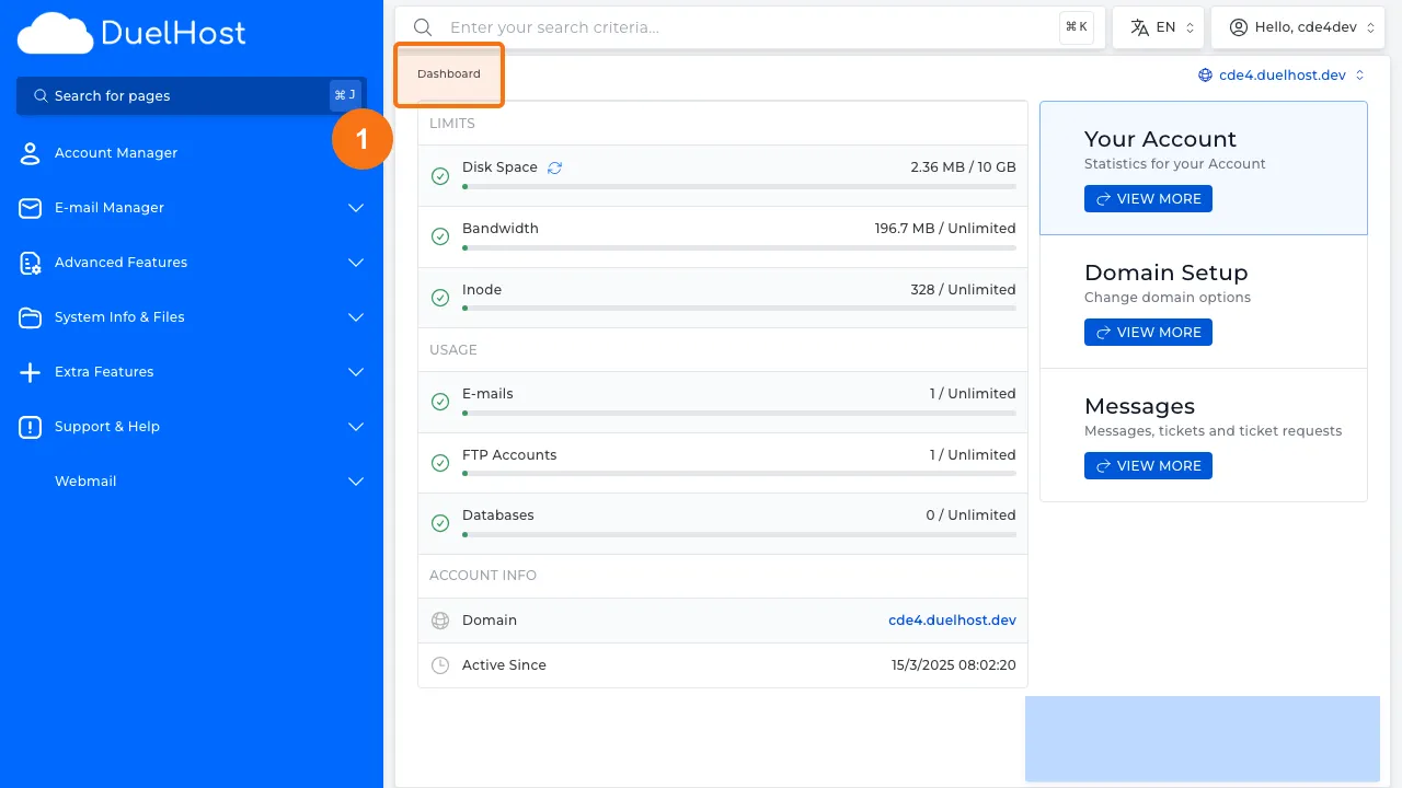 Step 1: Log in to DirectAdmin