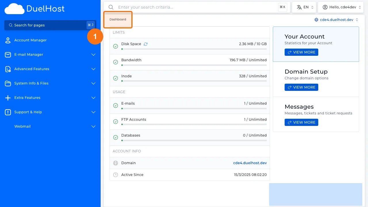 Step 1: Log in to DirectAdmin