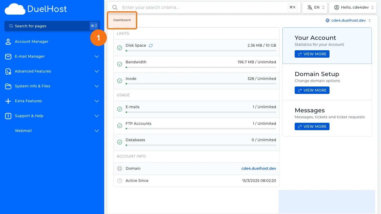 Step 1: Log in to DirectAdmin