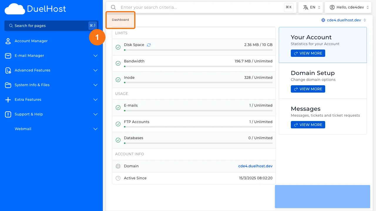 Step 1: Log in to DirectAdmin