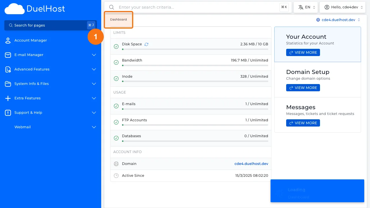 Step 1: Log in to DirectAdmin