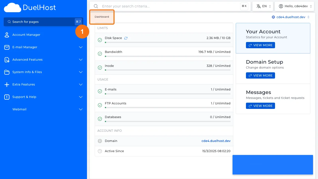 Step 1: Log in to DirectAdmin