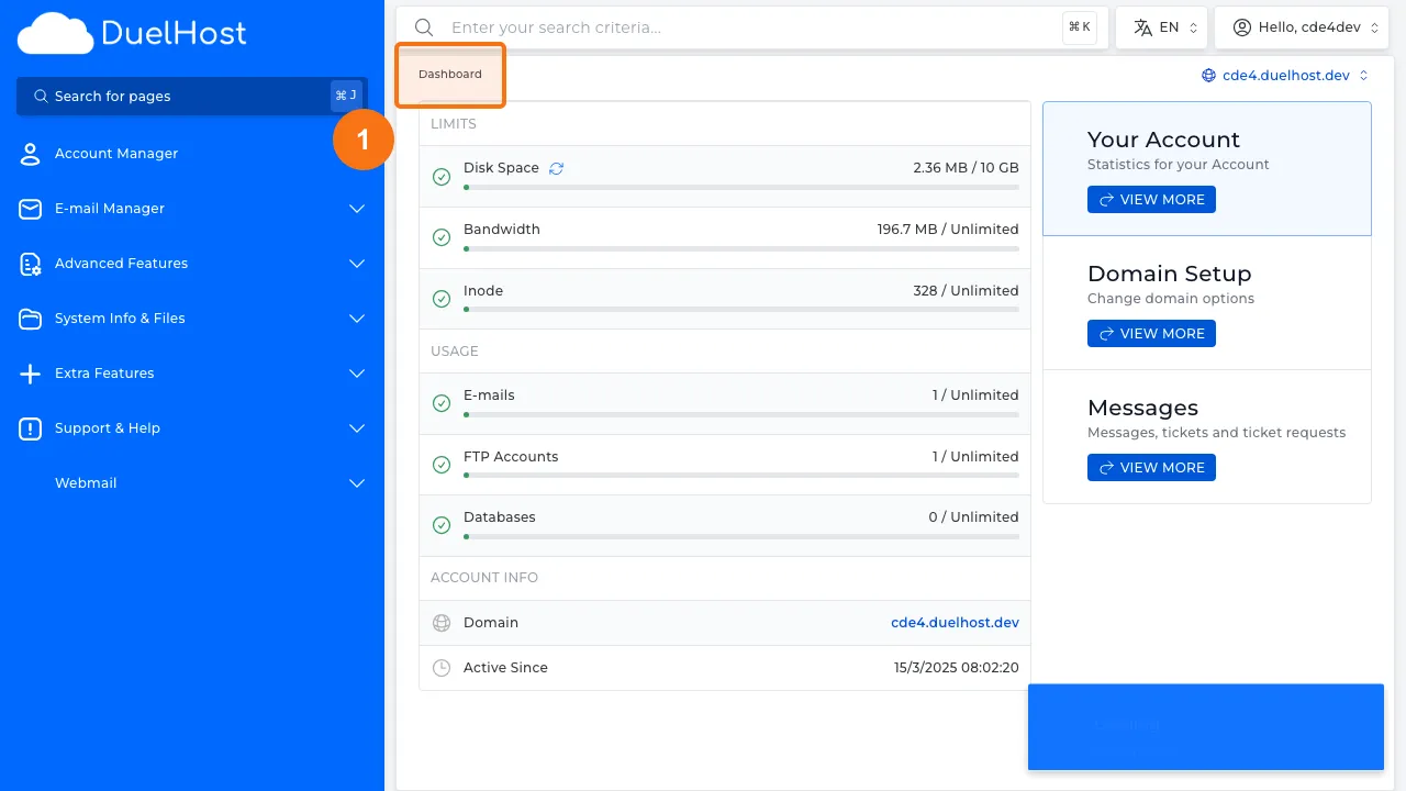 Step 1: Log in to DirectAdmin