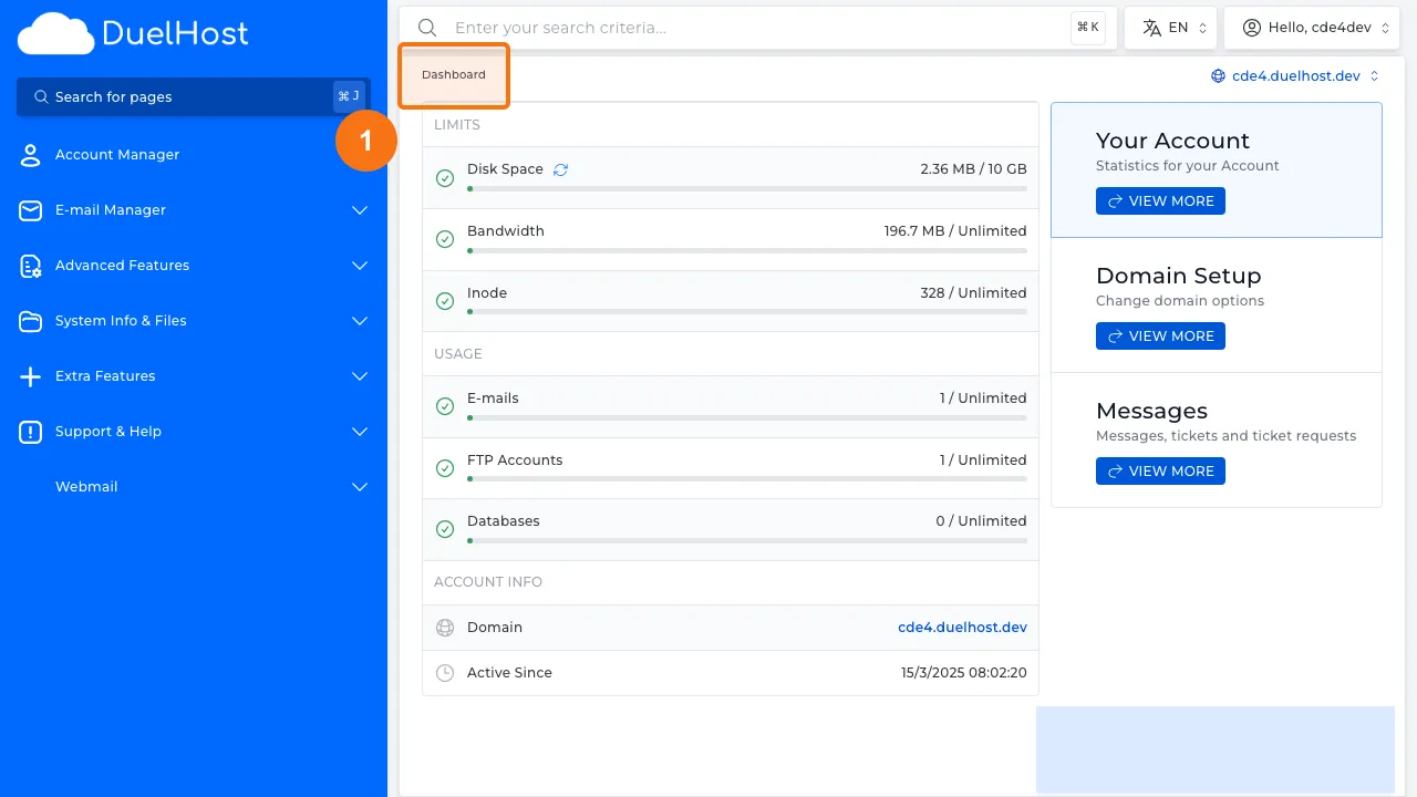 Step 1: Log in to DirectAdmin