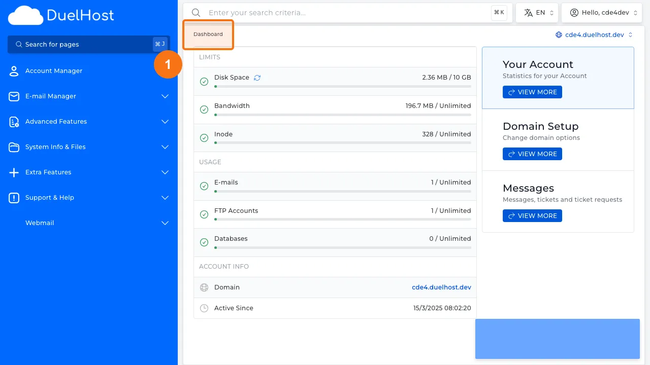 Step 1: Log in to DirectAdmin