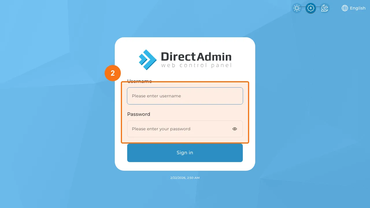 Step 2: Enter your username and password