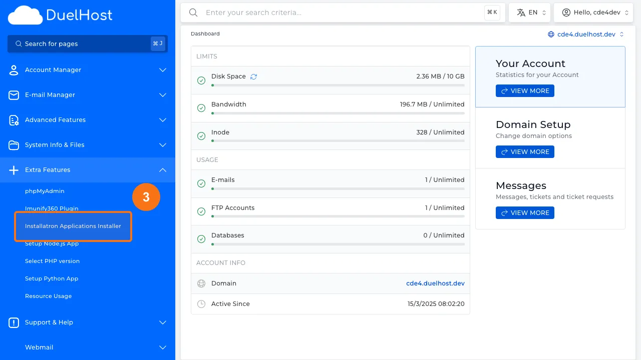 Step 3: Click "Installatron Applications Installer"
