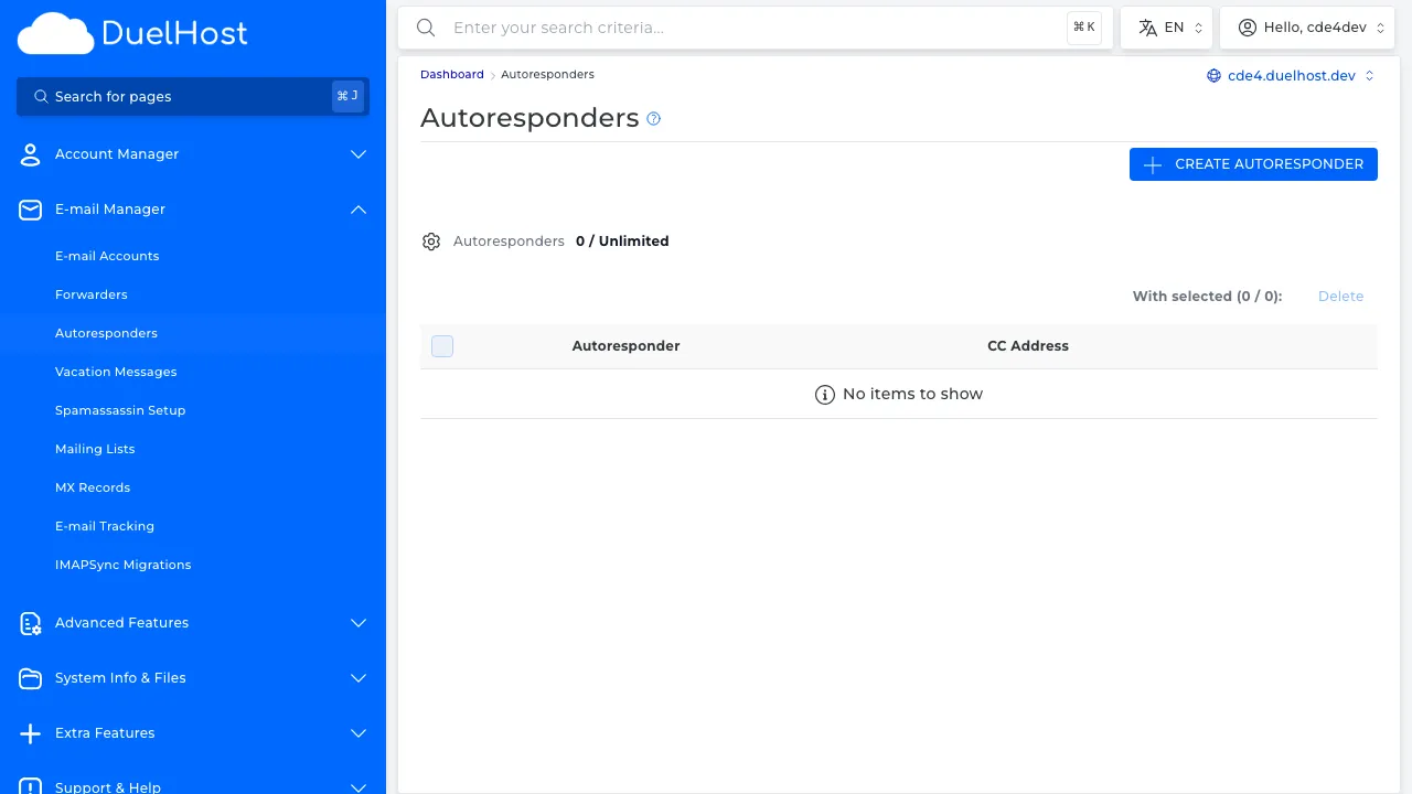 Step 4: View the autoresponder overview
