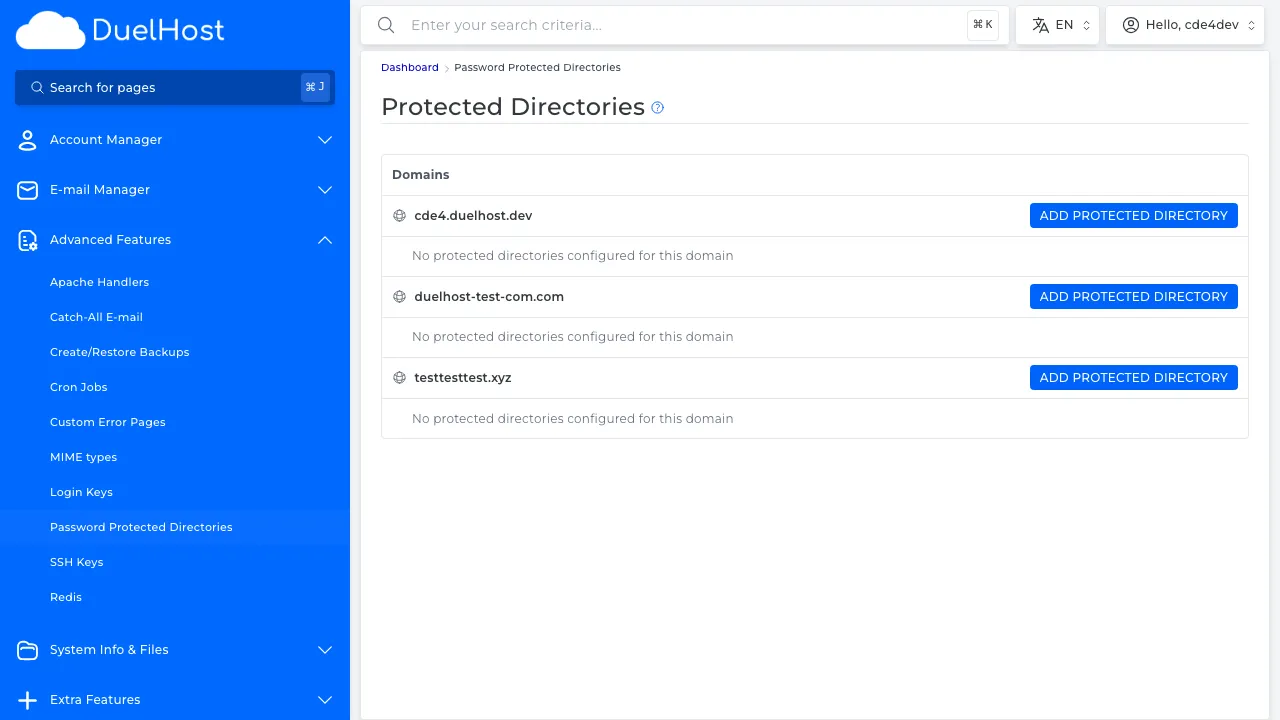 Step 4: View password-protected directories